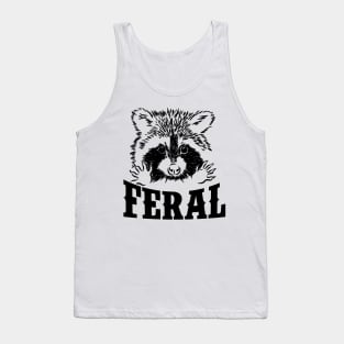 Feral raccoon shirt, funny raccoon meme, Vintage Cartoon T Shirt, Aesthetic Tee, Unisex Tank Top